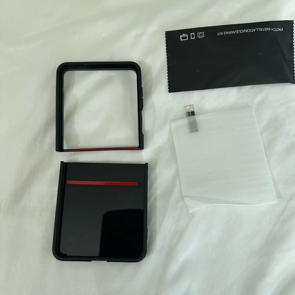 Samsung Z Flip 7 Rugged Black Case with Rotating Ring Kickstand